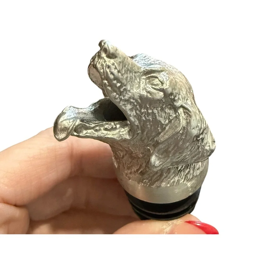 Menagerie Wine Pourer Aerator Labrador Pup Stainless‎ Steel Sculpted New In Box